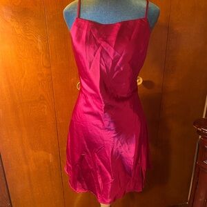 Elegant Pink Satin Mini Dress